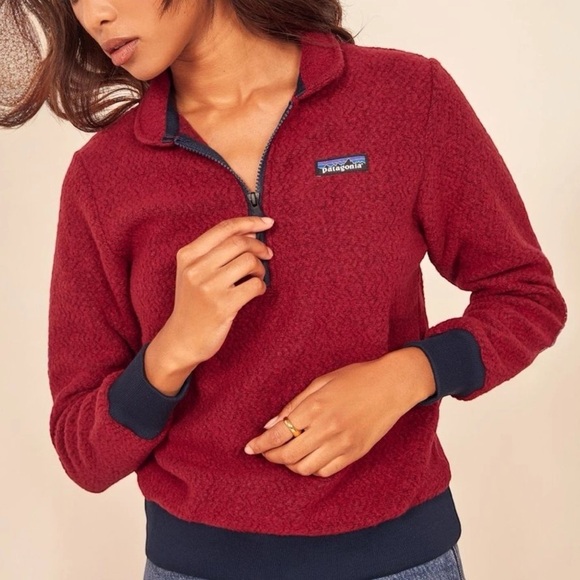 Patagonia Red and Black Zip Up Jacket for Versatile Style - Picture 1 of 8
